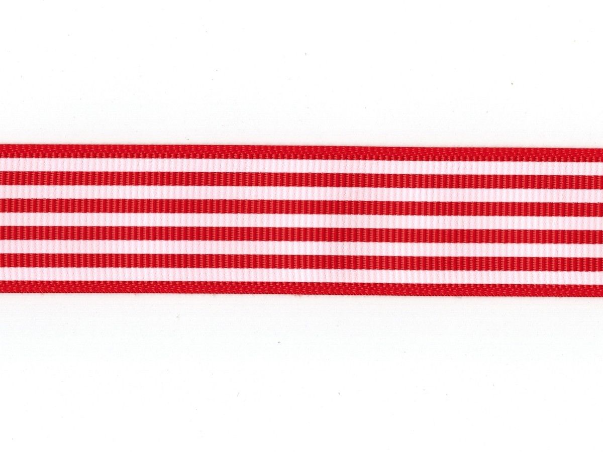 Christmas Candy Cane Theme Red White Stripes 1 Grosgrain Ribbon - Ribbon  Plus