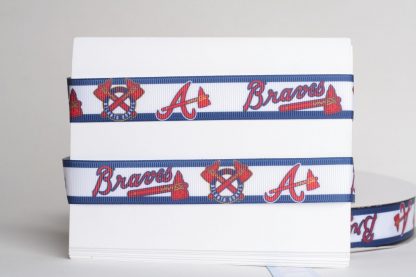 Atlanta Braves Baseball 7/8 Grosgrain Ribbon - Ribbon Plus